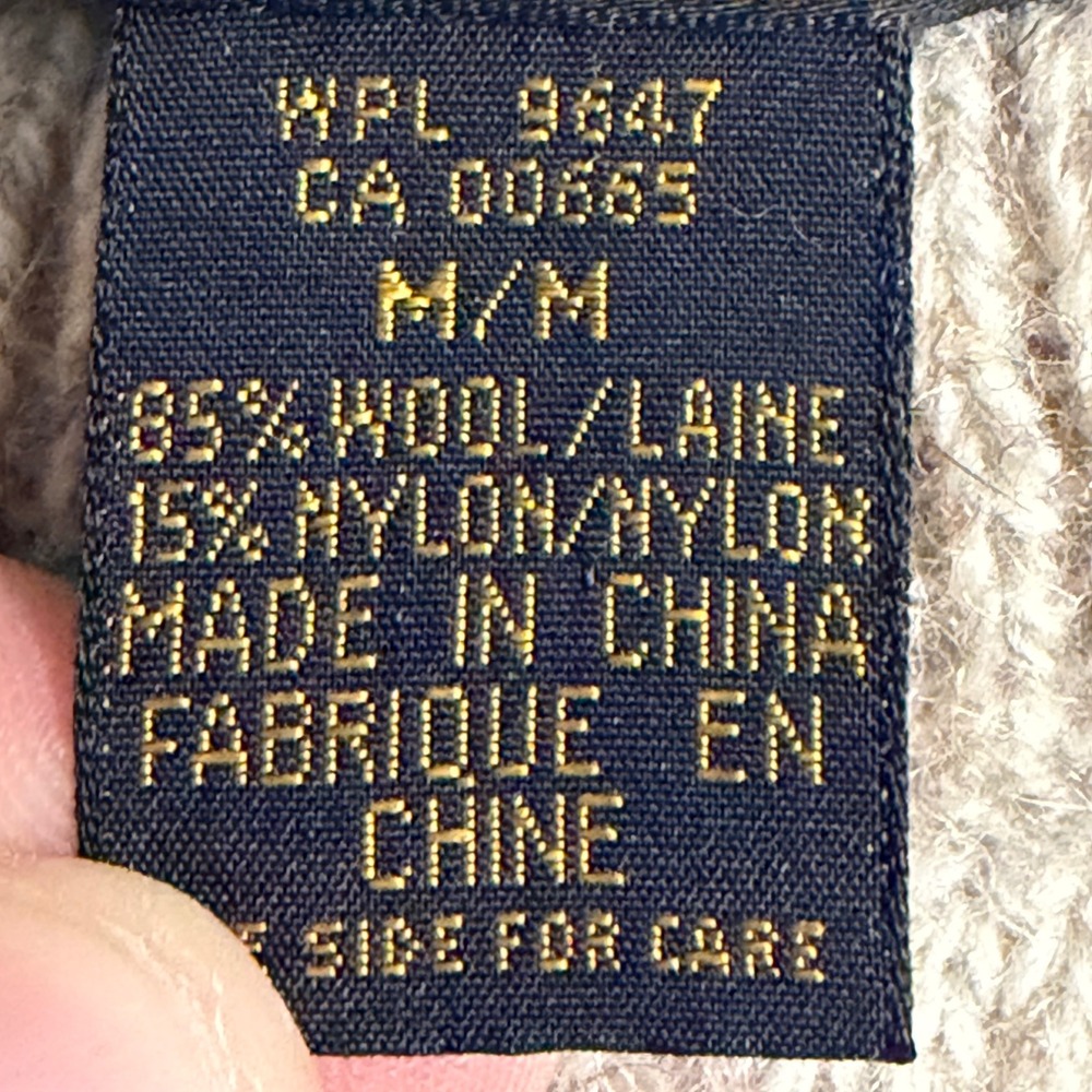 Eddie Bauer Sweater Womens Medium Oatmeal Vintage 1989 Wool Blend Cat Intarsia - Picture 4 of 12
